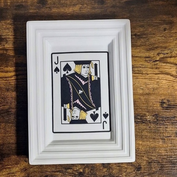 Jack of Spades Playing Card Rectangular Shaped Ceramic Appetizer Plate - Picture 9 of 11